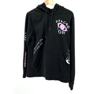 Y2K Brooklyn Cloth Black Graphic Cosmic Pullover Hoodie Sweatshirt